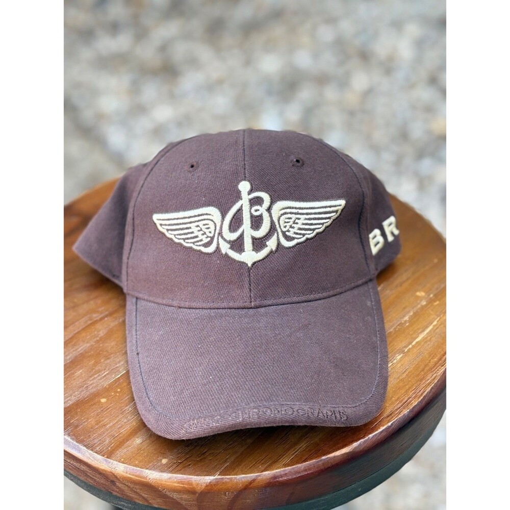 Breitling Luxury Watches Embroidered Winged B Baseball Cap Brown One Logo